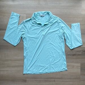Solumbra Teal Polo Workout Shirt with Mesh Panels